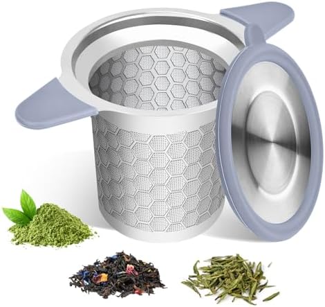 Tea Infuser for Loose Leaf Tea, 304 Stainless Steel Strainer Basket Silver