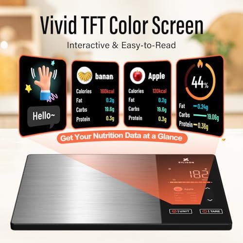 EILISON Smart Kitchen Scale,TFT Display Food Scale,Nutrition Calculator