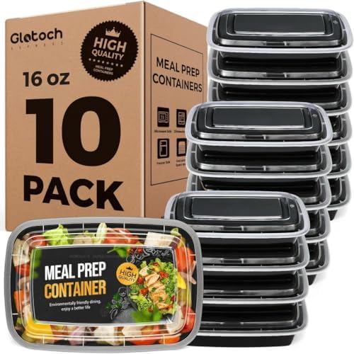 Glotoch Meal Prep Containers with Lids, 16 oz, 10 Pack (20-Piece)