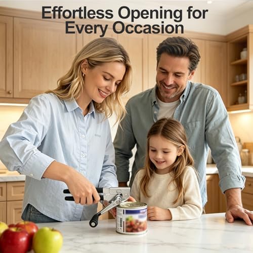 Heavy Duty Manual Can Opener, Ergonomic Long Handle for Large Cans