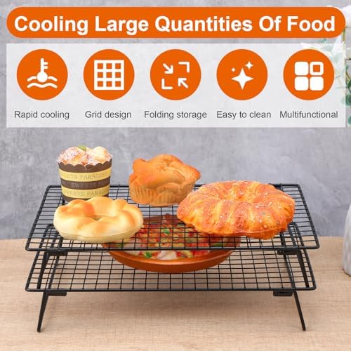4Pcs Cooling Racks for Cooking and Baking, 13.4 x 9.4" Wire Rack
