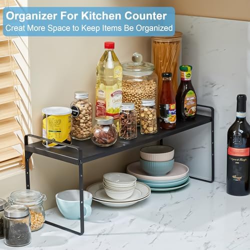 15.5 to 25.5 Inch Kitchen Cabinet Shelf Organizers，Kitchen Shelf Organizer