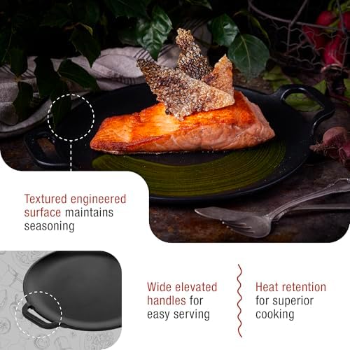 Victoria 10-Inch Cast Iron Comal Pizza Pan with 2 Side Handles, Preseasoned with Flaxseed Oil, Made in Colombia