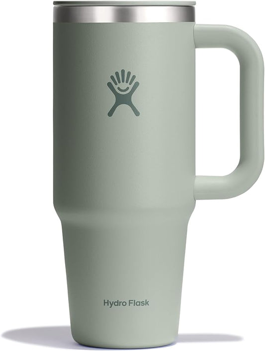 Hydro Flask Coffee Travel Tumbler Mug – Insulated Stainless Steel, Leak Resistant Hot & Iced Coffee Cup 24 Oz Agave Green