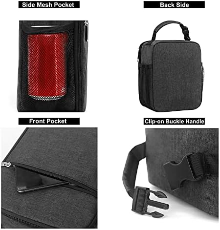 Lunch Box for Men & Women Durable Lunch Bag for Adults Reusable Small Lunchbox Dark Grey