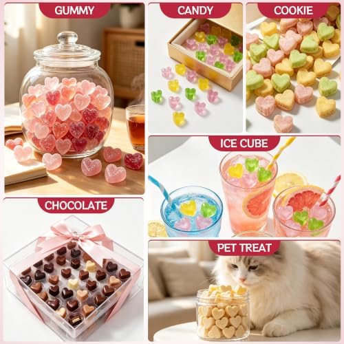 Heart Mini Silicone Gummy Molds with 1 Dropper, 2 Pack Candy Molds