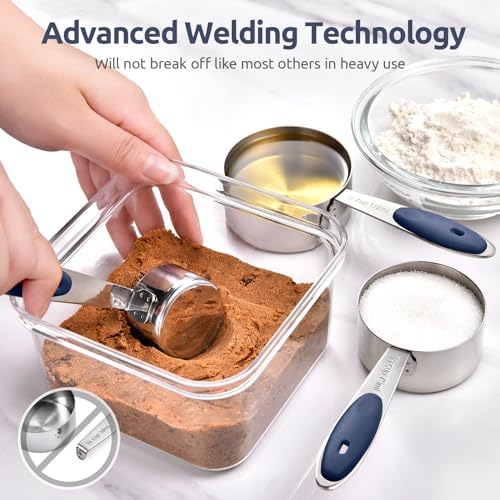 U-Taste Measuring Cups Spoons Set, 18/8 Stainless Steel, 10Pc/Midnight Blue