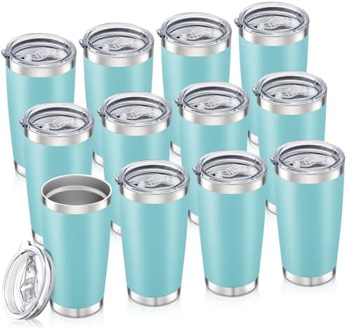20oz Tumbler Bulk with Lid Stainless Steel Tumblers, 12 Pack