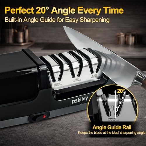 Electric Knife Sharpener for Kitchen,Sharpening, Restore&Polish Chef Knives