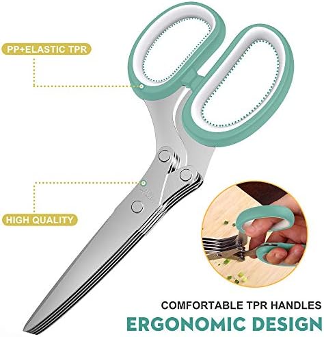 Herb Scissors with 5 Blades and Cover, New Kitchen Gadget 2026