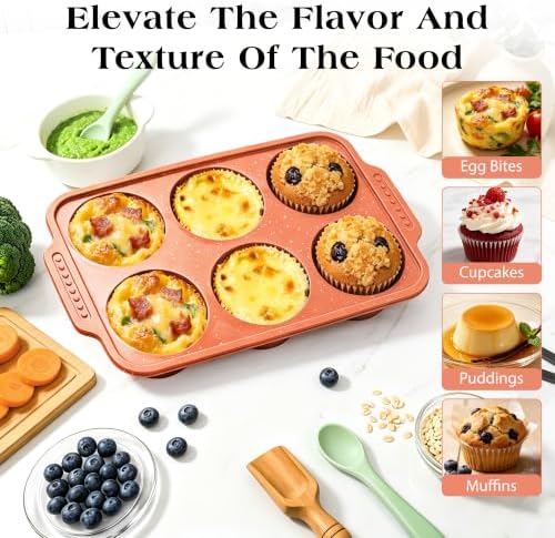 Silicone Muffin Pans for Baking with Metal Reinforced Frame