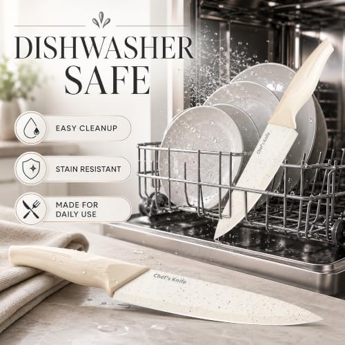 14-Piece Kitchen Knife Block Set with Built-In Sharpener