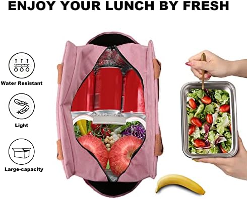 Joymee Insulated Lunch Bag For Women Reusable Leakproof - Light Pink