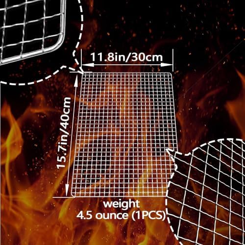 Grill Topper, 10 Pcs Disposable Grill Grates, 11.8 x 15.7 Inch Baking Rack