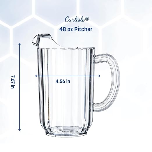Carlisle FoodService Products 553807 Plastic Pitcher, 48 Ounces, Clear (Pack of 6)