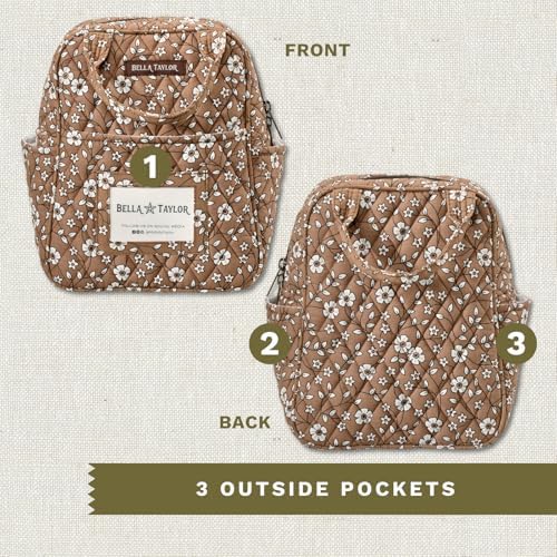 Bella Taylor Lunch Tote, Quilted Lunch Bag, Vintage Vine Brown