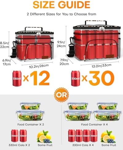 HOTOR Insulated Lunch Box Men Women Leak-Proof Cooler Lunch Bag 9L