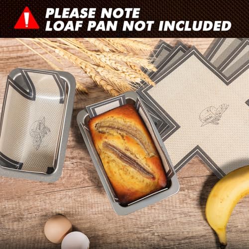 Webake Non-Stick Silicone Loaf Pan Liner for 6x3 Small Banana Bread Pan, 4 Pack Reusable Bread Loaf Pan Liners, Dishwasher Safe