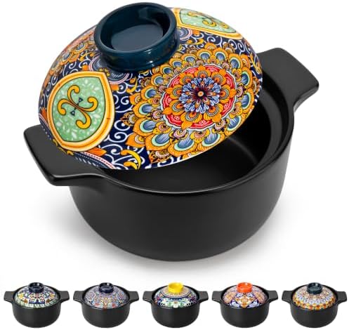 vancasso 3QT Ceramic Stock Pot with Lid, Nonstick Casserole Pot for Cooking