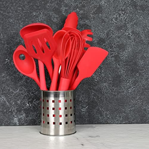 Chef Craft Premium Silicone Tongs, 12 inch, Red