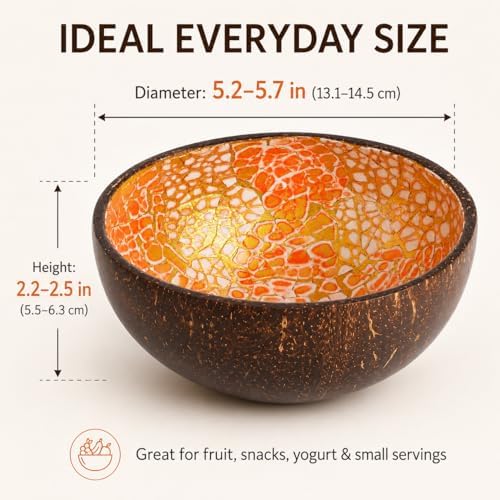 Natural Coconut Bowl Key Decorative - Candy Dish Container Entryway Table