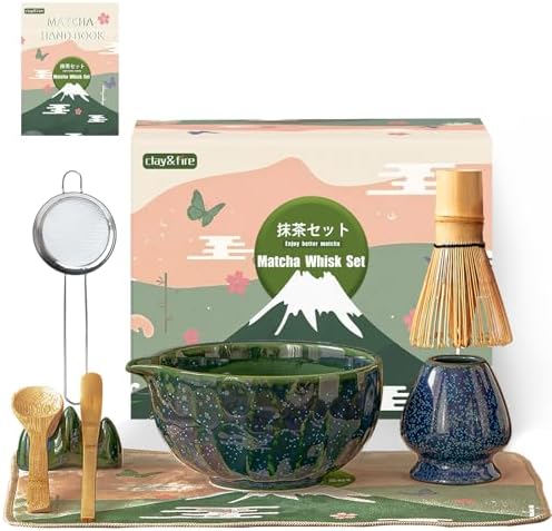 Matcha Whisk Set, 9 Pcs Ceramic Starry Matcha Set for Beginner