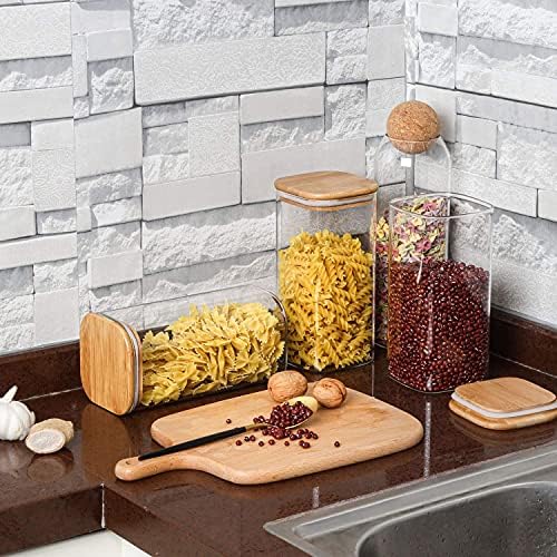 ComSaf Glass Storage Containers with Lids 1.6 Qt, Set of 3 Food Storage Jar