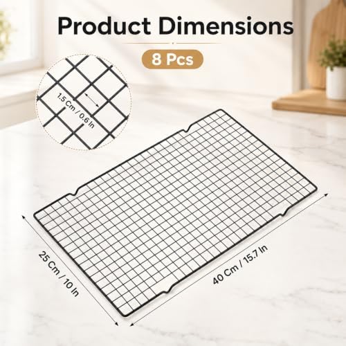 8 Packs Cooling Racks 16"x10" Baking Rack for Cooking and Baking