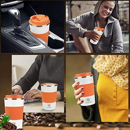 CS COSDDI 12 oz Coffee mug - Stainless Steel Coffee Cup with Leakproof Lid