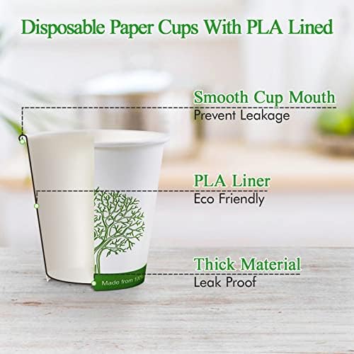 ECOLipak 500 Count 4 oz Compostable Paper Cups, Disposable Paper Coffee Cup
