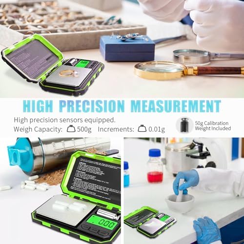 Fuzion Pocket Gram Scale, 500g x 0.01g Digital Jewelry Scale High Precision
