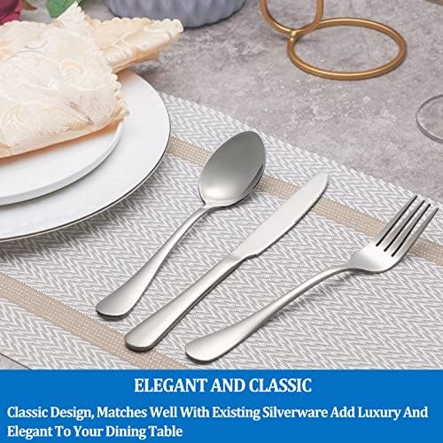 12 Pcs Forks and Spoons Silverware Set,Food Grade Stainless Steel Flatware Cutlery Set for Home,Kitchen and Restaurant,Mirror Polished,Dishwasher Safe - 6 Dinner Fork(8 inch) and 6 Teaspoon(6.5 inch)
