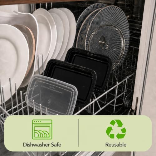 Glotoch Meal Prep Containers with Lids, 16 oz, 10 Pack (20-Piece)