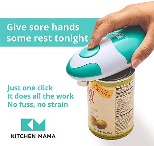 Kitchen Mama Auto Electric Can Opener, Battery Operated, Teal
