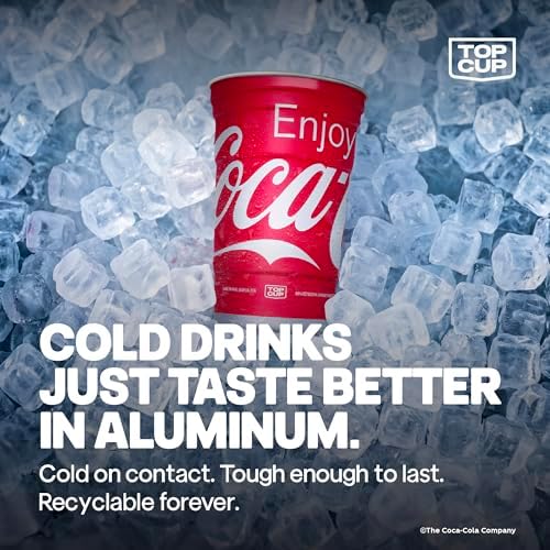 Top Cup Aluminum Party Cups, Enjoy Coca Cola, 20oz, 20 Count