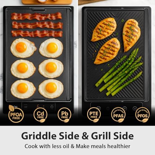 Utheer 23 x 16 Inch Cast Iron Aluminum Griddle for Gas Grill & Stove Top