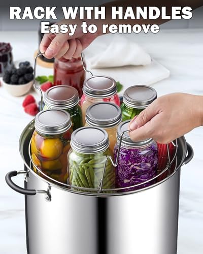Cook N Home Stainless Steel Water Bath Canning Pot with rack and Lid,