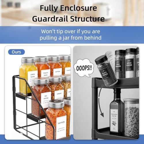 3-Tier Spice Rack for Short Cabinets, Metal Spice Organizer, 2PC