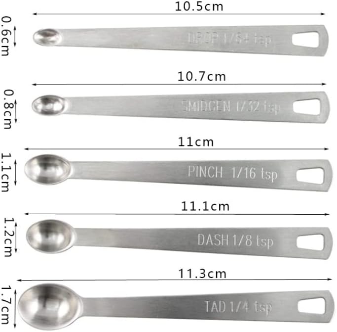 LIUSM Mini Stainless Steel Measuring Spoons Set (Set of 5)