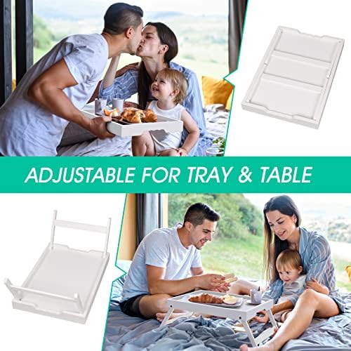 Artmeer FSC 100% Bamboo Bed Tray with Folding Legs, X-Large, White