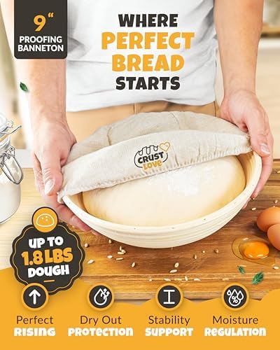 CRUSTLOVE 5 QT Enameled Dutch Oven for Bread Baking with Lid & Starter Kit