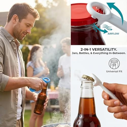 6 Pack Jar Openers for Seniors, Jar Lid Opener, Jar Key and Bottle Openers