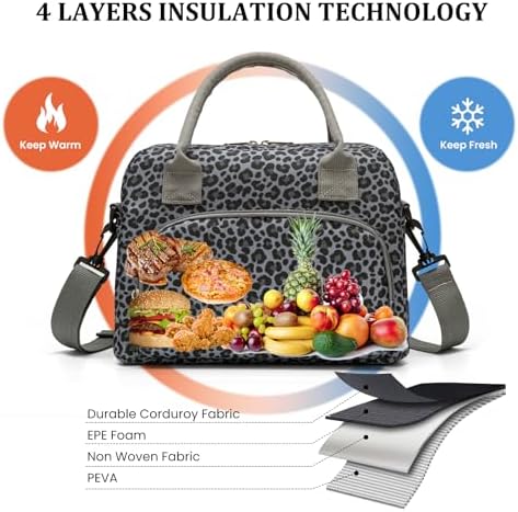 MEXS Insulated Lunch Bag for Women Men Large Reusable Lunch Box Adult Leakproof Portable Cooler Tote Bags for Work Picnic