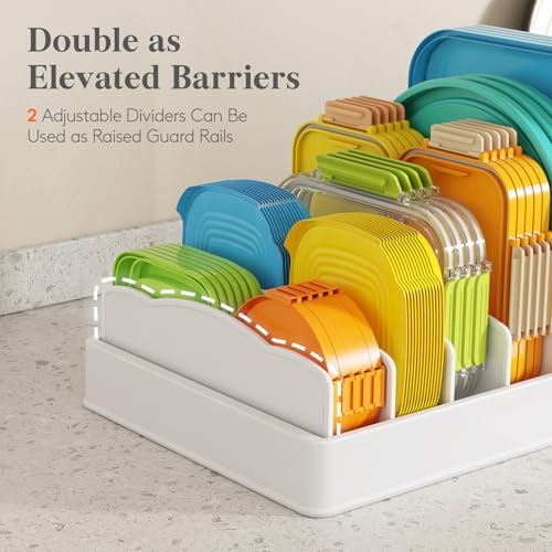 Lifewit Kitchen Cabinet Organizer for Food Contanier Lid with 9 Sections