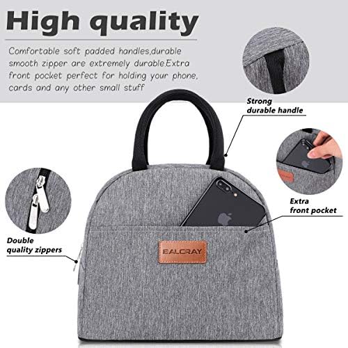BALORAY Lunch Bag for Women Men Adult Lunch Box (Grey), M