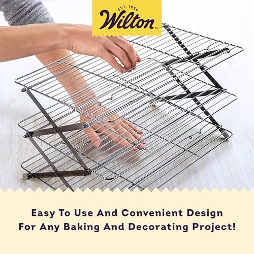 Wilton Gold Premium Non-Stick Warp-Resistant Bakeware, Made without PFAs, 3-tier Cooling Rack, Packaging May Vary