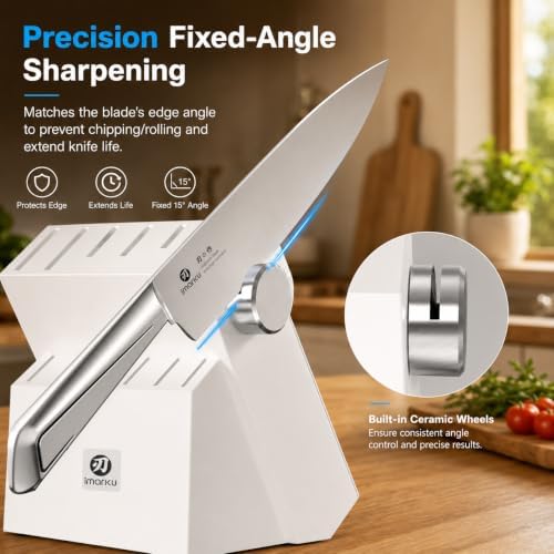 imarku Knife Set for Kitchen with Block and Sharpener 14pcs JPN