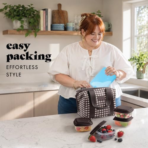 Fit & Fresh Remi Neoprene Lunch Bag for Women w/Ice Pack & Containers