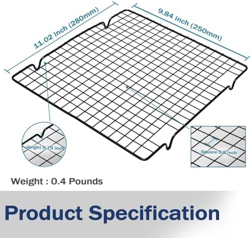 VNIMTI 2 Pack Cooling Rack for Baking Cooking, 11" x 10" Squares Wire Racks