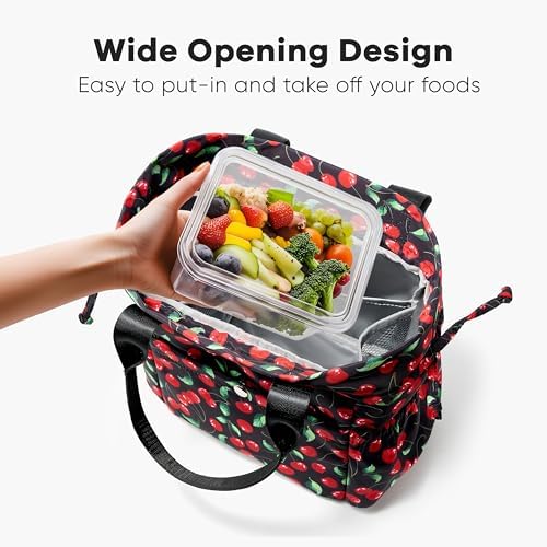 Yarnic Lunch Bag Women Insulated Lunch Box with Water Bottle Holder